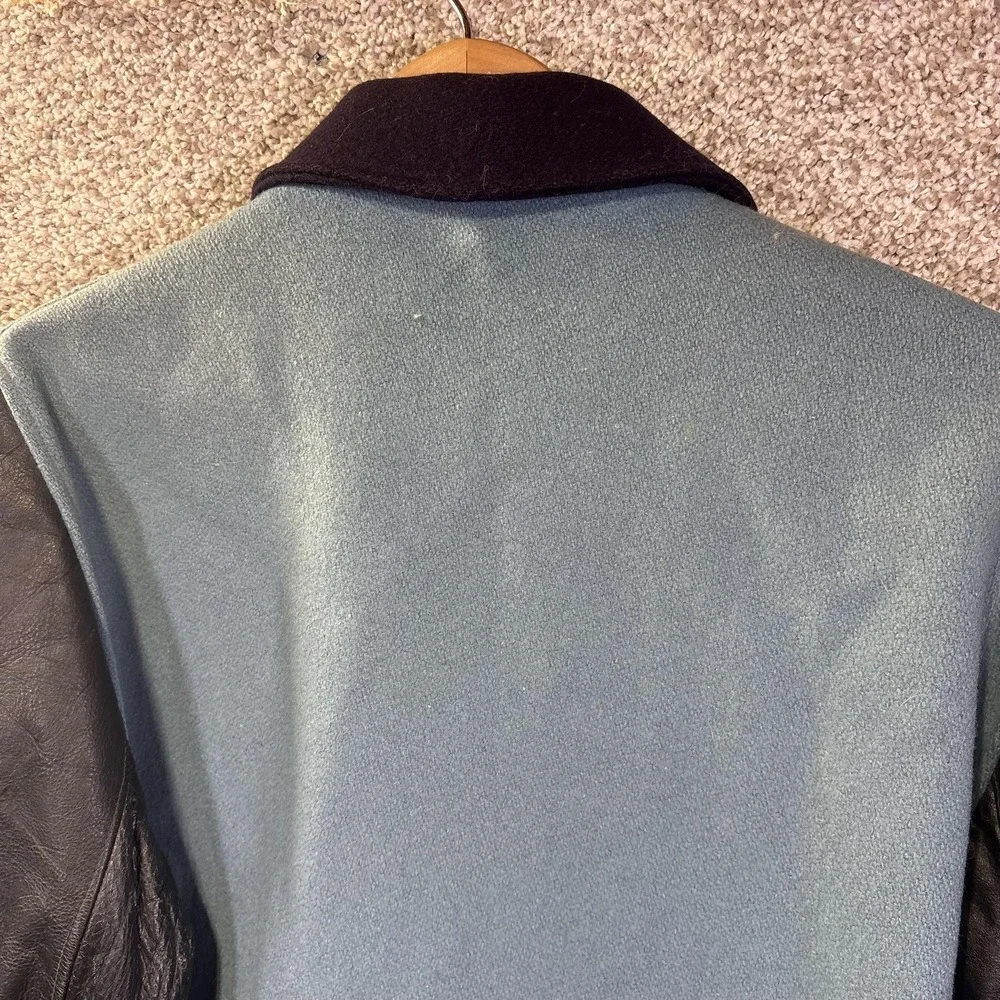Vintage‎ Butwin Jacket Mens 44 Blue Leather Varsity Softball 1968 North Dakota